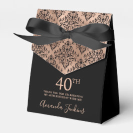 40歳の誕生日 ローズゴールド ダマスク柄 御礼 フェイバーボックス