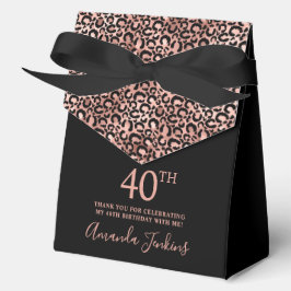 40歳の誕生日 ローズゴールド ヒョウ柄 感謝 フェイバーボックス