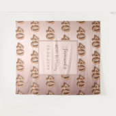 40歳の誕生日 ローズゴールド ブラッシュ 名前 タペストリー (正面(横))