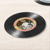 40歳の誕生日 ヴィニール レコード ストライプ 紙コースター (アングル)