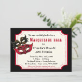 40歳の誕生日 仮面舞踏会への招待 40歳 仮面舞踏会 招待状 (スタンド正面)