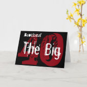 40歳の誕生日、兄弟、白、黒、赤。 カード (黄色い花)