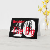 40歳の誕生日、兄弟、赤、白い文字の黒。 カード (黄色い花)