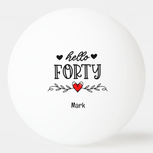 40歳の誕生日 卓球ボール (正面)
