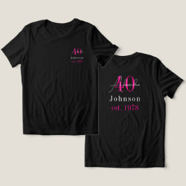 40歳の誕生日 名前入り ブラック+ホットピンク トライブレンドTシャツ