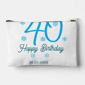 40歳の誕生日 名前 日付 年 テンプレート 青 アクセサリーポーチ (裏面)