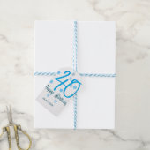 40歳の誕生日 名前 日付 年 テンプレート 青 ギフトタグ (より糸付き)