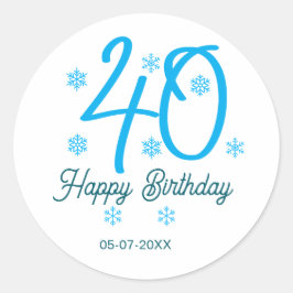 40歳の誕生日 名前 日付 年 テンプレート 青 ラウンドシール