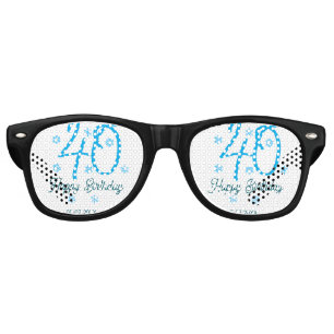 40歳の誕生日 名前 日付 年 テンプレート 青 レトロサングラス