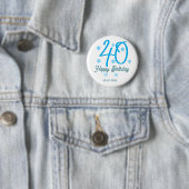 40歳の誕生日 名前 日付 年 テンプレート 青 缶バッジ (インサイチュ)