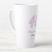 40歳の誕生日 名前 日付 年 ピンク グレー パステル カフェラテマグ (左アングル)