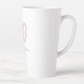 40歳の誕生日 名前 日付 年 ピンク グレー パステル カフェラテマグ (右)
