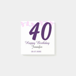 40歳の誕生日 名前 日付 年 紫の花 ピンバッジ ポストイット