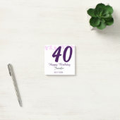 40歳の誕生日 名前 日付 年 紫の花 ピンバッジ ポストイット (オフィス)