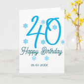 40歳の誕生日 名前 日付 年 青 テンプレート (黄色い花)