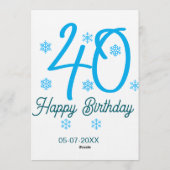 40歳の誕生日 名前 日付 年 青 テンプレート (裏面)