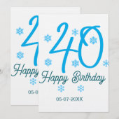 40歳の誕生日 名前 日付 年 青 テンプレート (正面/裏面)