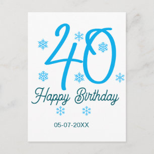 40歳の誕生日 名前 日付 年 青 テンプレート ポストカード