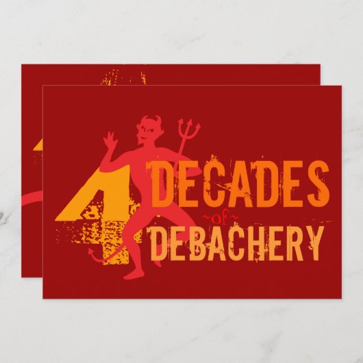 40歳の誕生日-地獄のパーティの招待状 招待状 (正面/裏面)