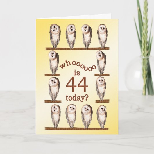 40歳の誕生日、奇妙なフクロカード。 カード (正面)