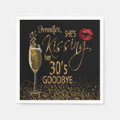 40歳の誕生日 – 彼女はキスをする30歳の別れ スタンダードカクテルナプキン (正面)