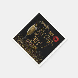 40歳の誕生日 – 彼女はキスをする30歳の別れ スタンダードカクテルナプキン