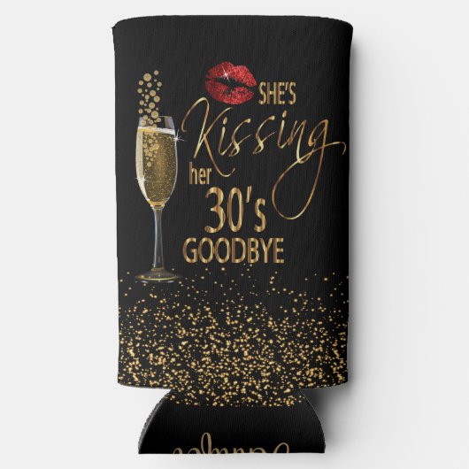 40歳の誕生日 – 彼女はキスをする30歳の別れ スリム缶クーラー (裏面)