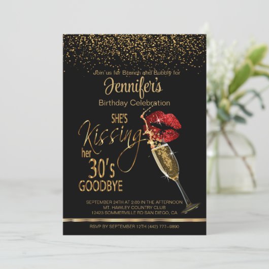 40歳の誕生日 – 彼女はキスをする30歳の別れ 招待状 (スタンド正面)