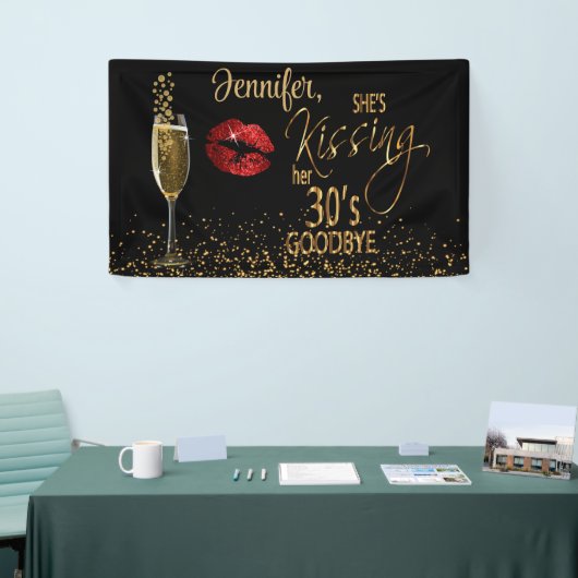 40歳の誕生日 – 彼女はキスをする30歳の別れ 横断幕 (トレードショー)