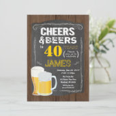 40歳の誕生日、応援から40歳のビールパーティー 招待状 (スタンド正面)