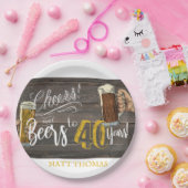 40歳の誕生日、応援、ビアーズパーティーデコール ペーパープレート (パーティー)