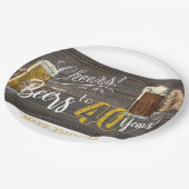 40歳の誕生日、応援、ビアーズパーティーデコール ペーパープレート (アングル)