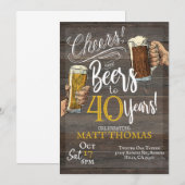 40歳の誕生日、応援、ビール 招待状 (正面/裏面)