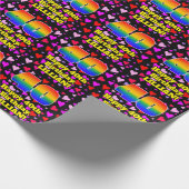 40歳の誕生日：愛するハートパターン、虹# 40 ラッピングペーパー (角)