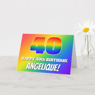 40歳の誕生日：数々の色のレインボーパターン# 40 カード