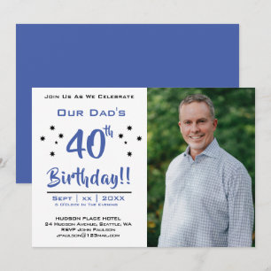 40歳の誕生日,父,パパ,写真パーティー 招待状