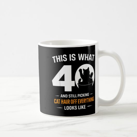 40歳の誕生日 猫好きのためのおもしろグッズ コーヒーマグカップ (右)