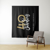 40歳の誕生日 現代的なブラックとゴールドのスタイリッシュ タペストリー (インサイチュ)