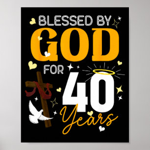 40歳の誕生日 神様に祝福され40年を迎える 40代 ポスター