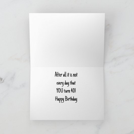 *40歳の誕生日*私の耳があなたを塩辛く思う！（私も同様） カード (内部)