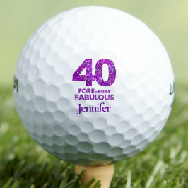 40歳の誕生日 - 紫の花で40才を祝う FORE-ever Fabulous ゴルフボール