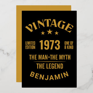 40歳の誕生日、編集可能な年、彼のために 箔招待状