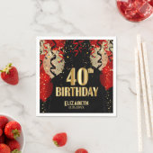 40歳の誕生日 – 赤い風船🎈 スタンダードカクテルナプキン (インサイチュ)