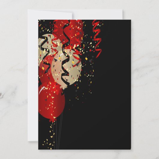 40歳の誕生日 – 赤い風船 招待状 (裏面)