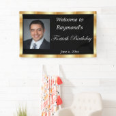 40歳の誕生日、金箔、黒 横断幕 (インサイチュ)