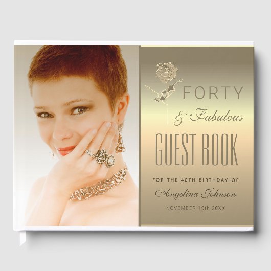 40歳の誕生日 金色 ゲストブック (正面)