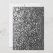 40歳の誕生日 黒とシルバーのグリッター  招待状 (裏面)