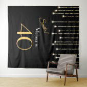 40歳の誕生日 黒金 フォトブース 背景 タペストリー (インサイチュ(横))