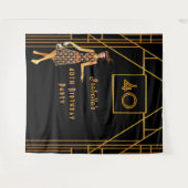 40歳の誕生日 黒金 1920年代のアートデコ タペストリー (正面(横))