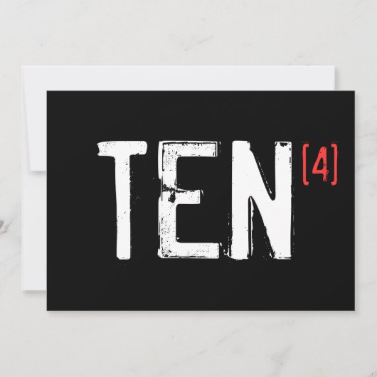 40歳の誕生日- 10歳から4日 招待状 (正面)